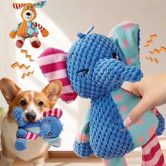 Cute Animal Dog Toy | Plush Chew & Squeak Toy