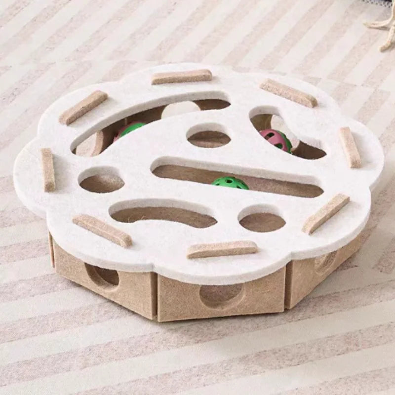 Felt Cat Play Box | Bell Ball Puzzle Toy
