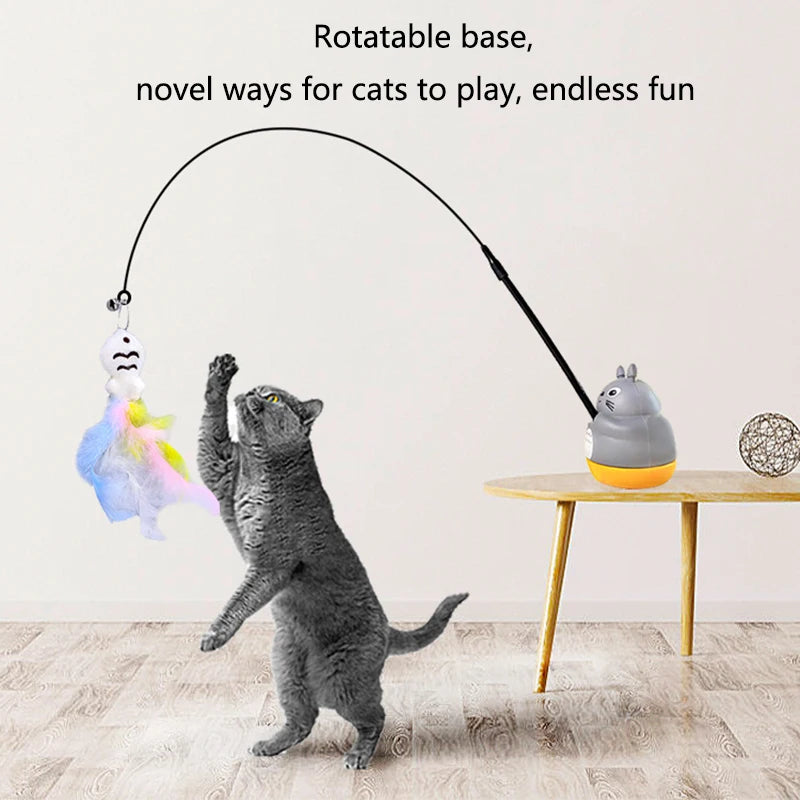 Flexible Cat Fishing Rod Toy | Feather Teaser