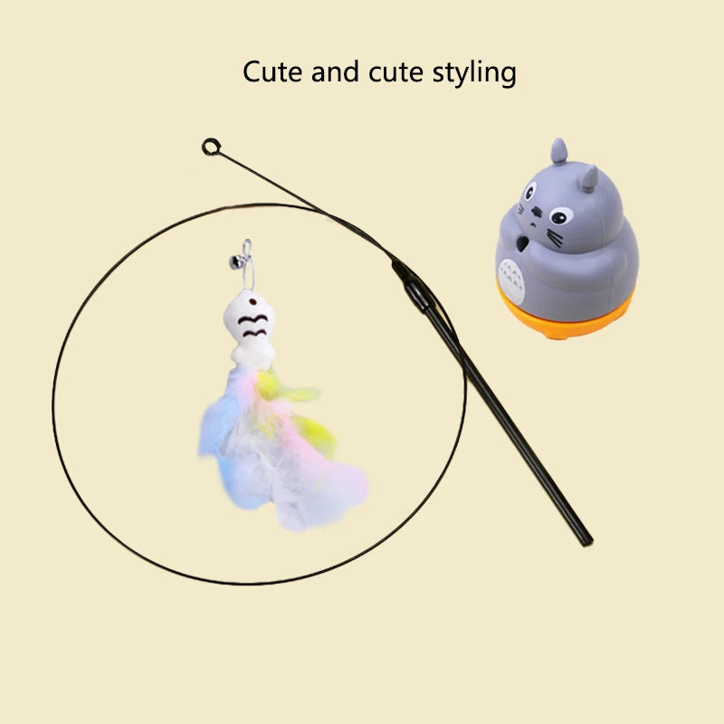 Flexible Cat Fishing Rod Toy | Feather Teaser