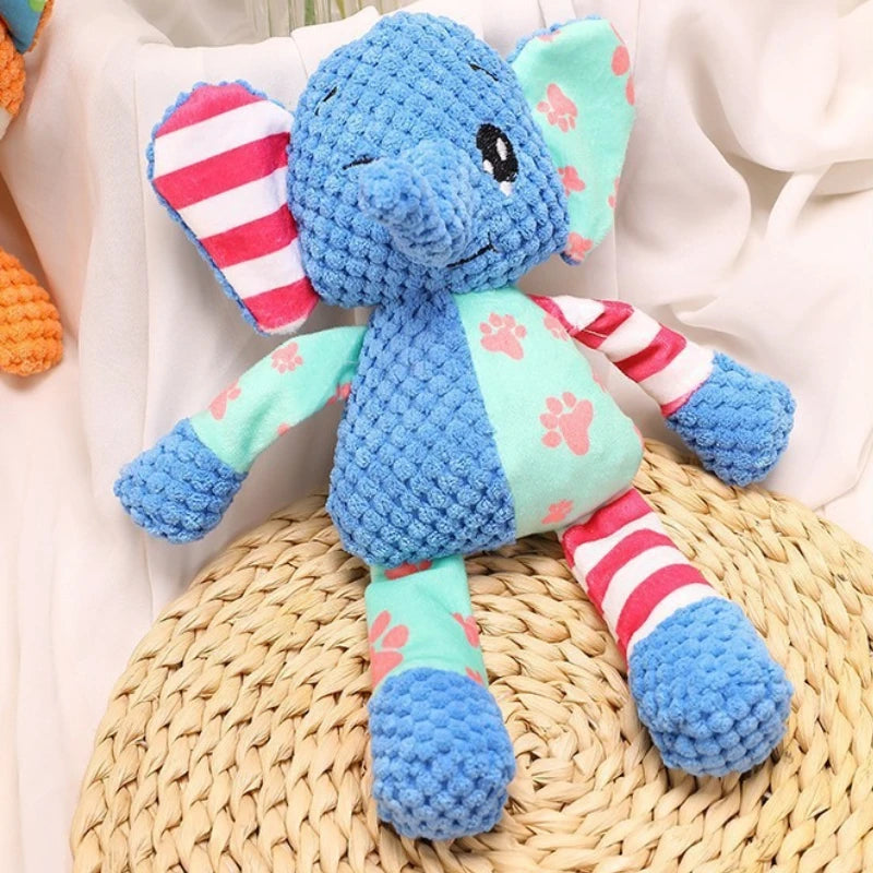 Cute Animal Dog Toy | Plush Chew & Squeak Toy