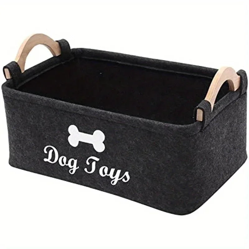 Pet Toy Storage Bin | Felt Basket