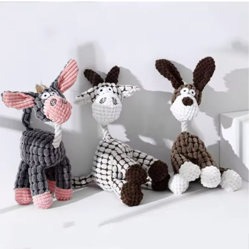 Plush Bone Dog Toy | Squeaker & Training Toy