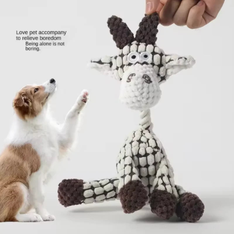 Plush Bone Dog Toy | Squeaker & Training Toy