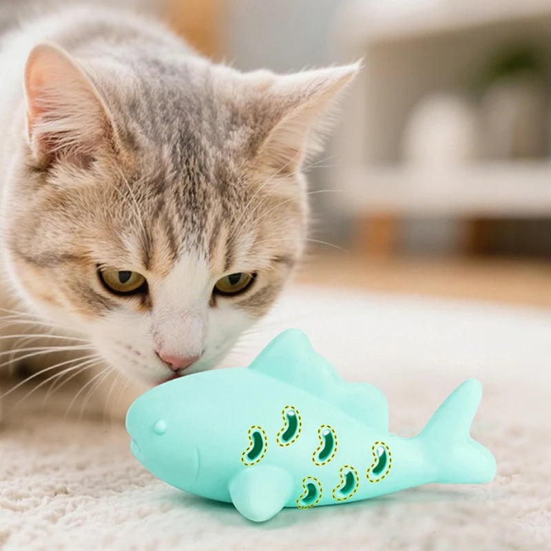 Interactive Fish Cat Toy | Treat & Dental Chew Toy
