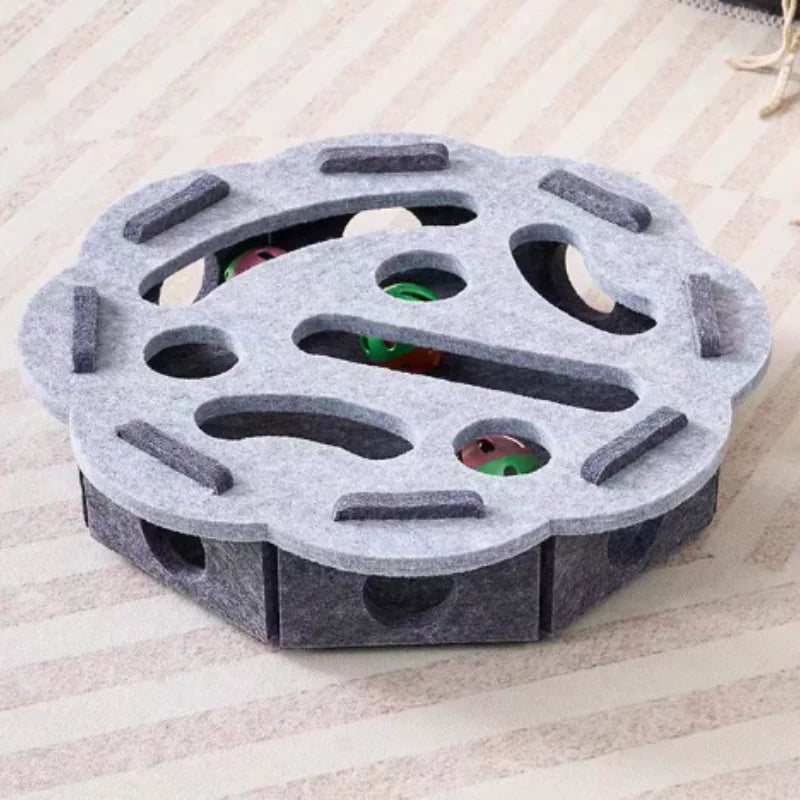 Felt Cat Play Box | Bell Ball Puzzle Toy