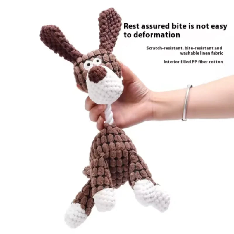 Plush Bone Dog Toy | Squeaker & Training Toy