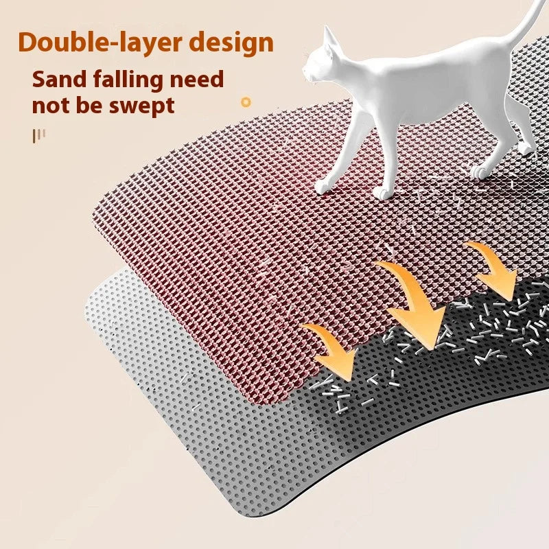 Double Layer Cat Litter Mat | Non-Slip Floor Protector