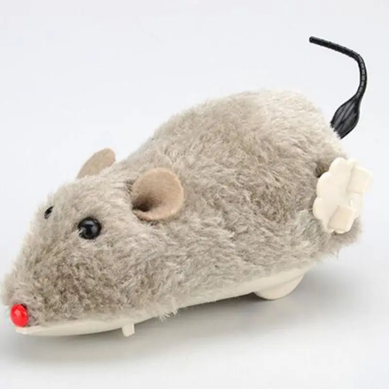 Interactive Plush Mouse Toy | Wind-Up Cat Teaser