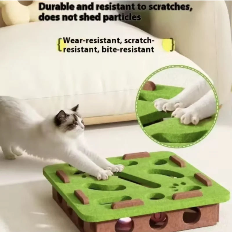 Felt Cat Play Box | Bell Ball Puzzle Toy