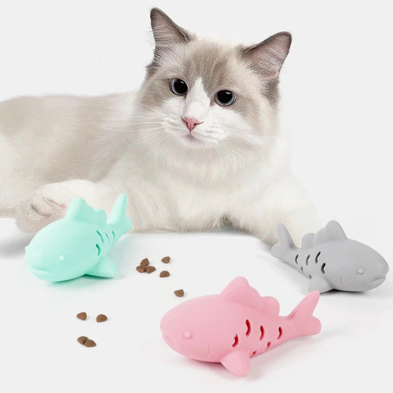 Interactive Fish Cat Toy | Treat & Dental Chew Toy