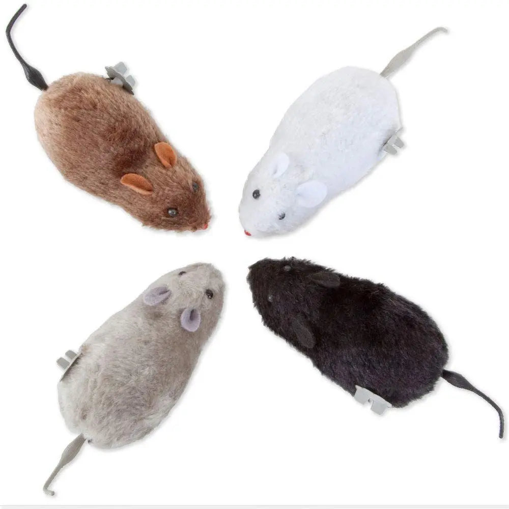 Interactive Plush Mouse Toy | Wind-Up Cat Teaser