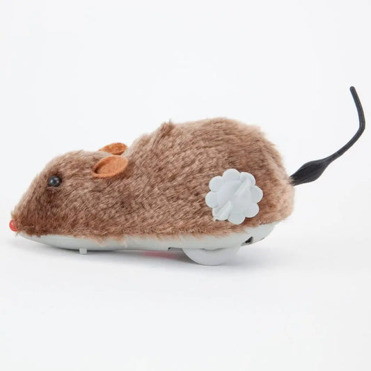 Interactive Plush Mouse Toy | Wind-Up Cat Teaser