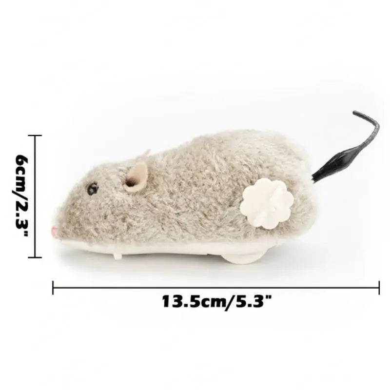 Interactive Plush Mouse Toy | Wind-Up Cat Teaser