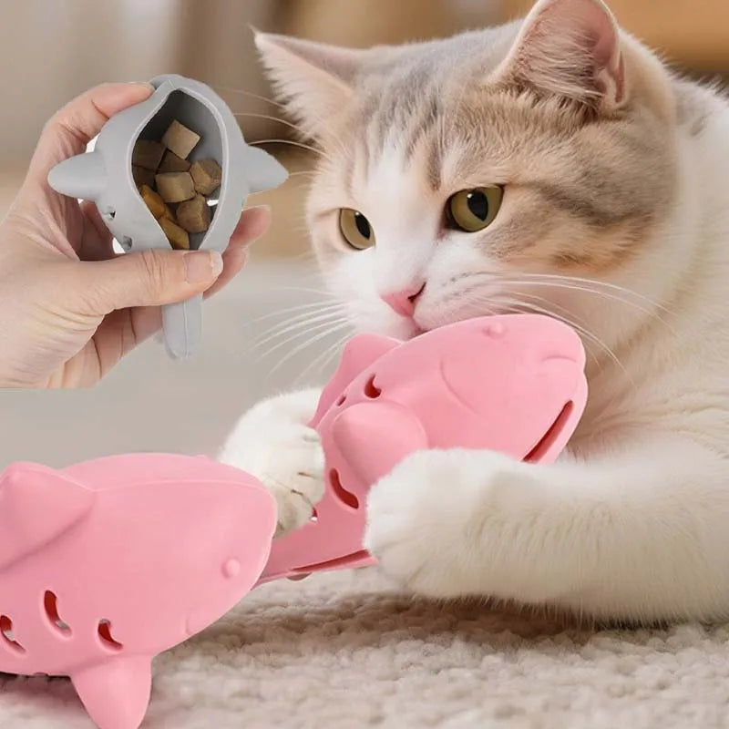 Interactive Fish Cat Toy | Treat & Dental Chew Toy