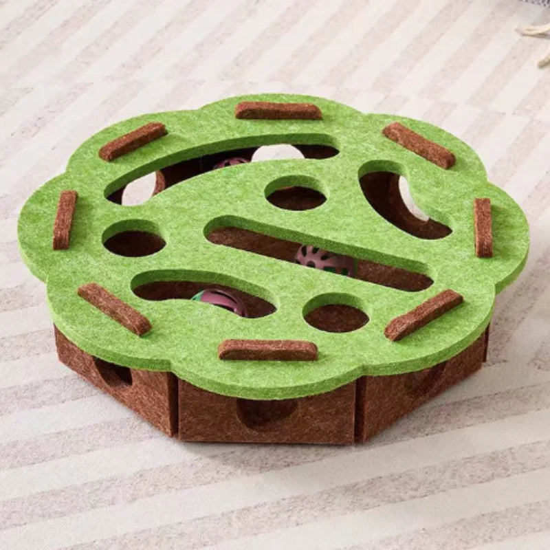 Felt Cat Play Box | Bell Ball Puzzle Toy