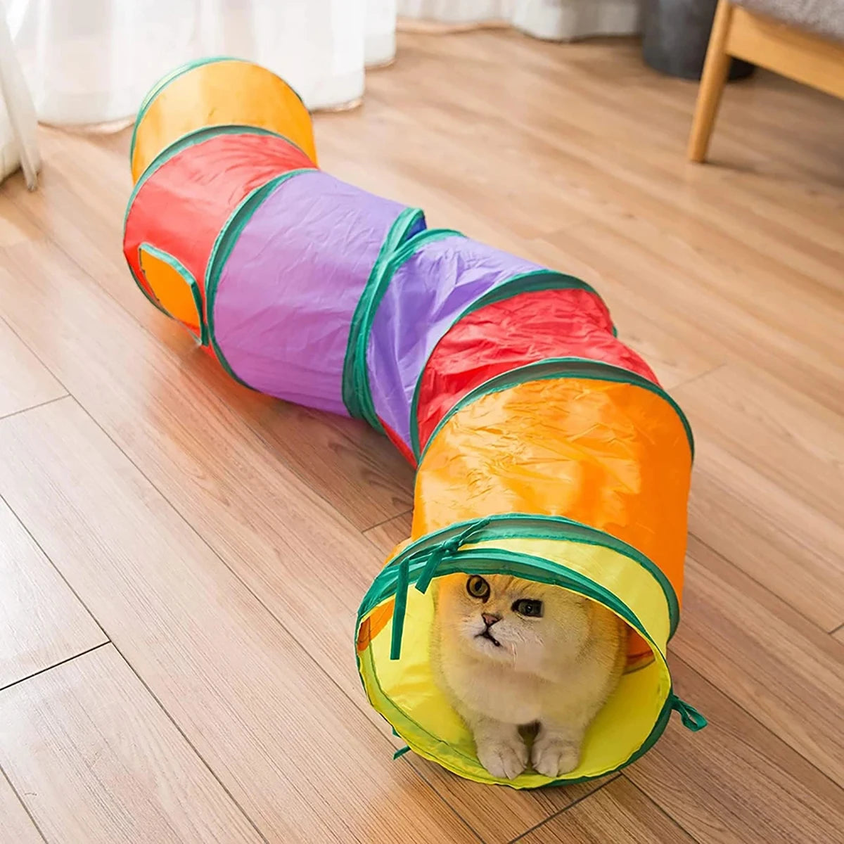Crinkle Cat Tunnel | Indoor Play & Hide Tunnel