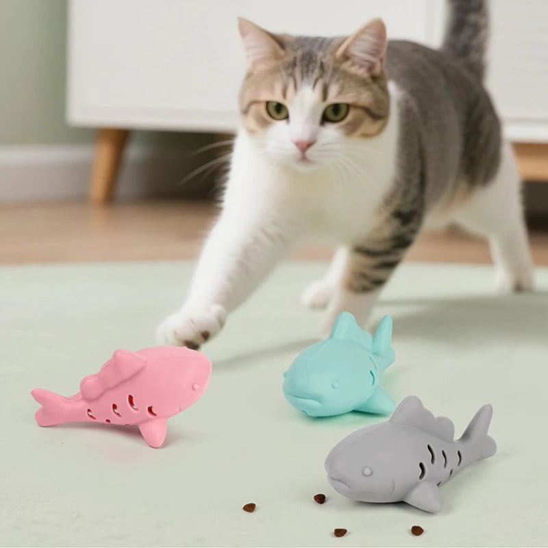 Interactive Fish Cat Toy | Treat & Dental Chew Toy